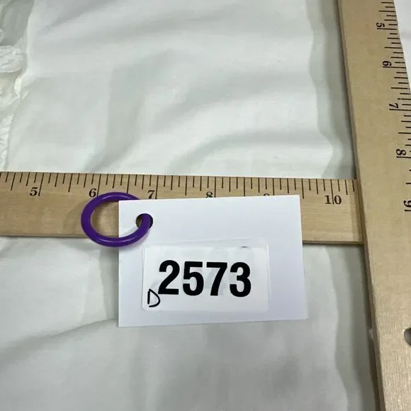 Davi & Dani Shirt Womens 2XL Ivory Tulle Puff Sleeve Embroidered Fairy Feminine - Picture 9 of 9